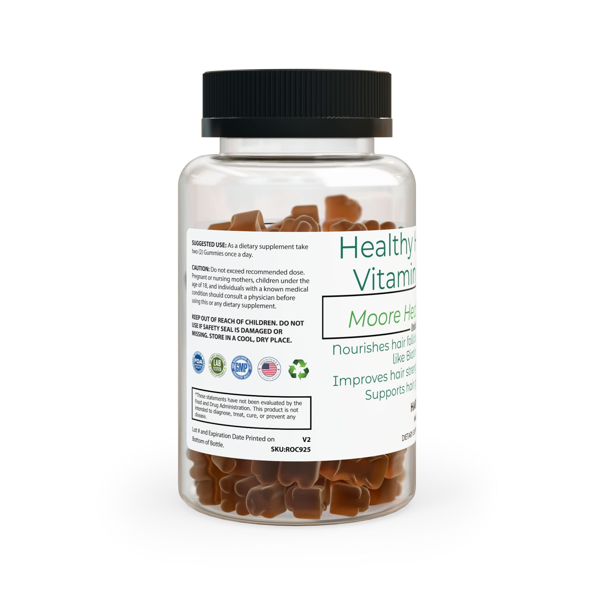 Healthy Hair Growth Vitamin Gummies (60 Gummies)